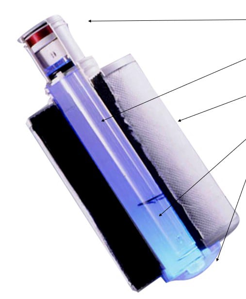 Bobina Secundaria y cuadro electrónico a Lámpara UV + Chip inteligente Lámpara UV de Cuarzo Capa de Polipropileno Filtro de Bloque de Carbón Comprimido Tubo Reactor de Acero Inoxidable